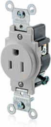 Tamper-Resistant Single Receptacle 15 Amp 125 Volt NEMA 5-15R Gray