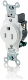 Tamper-Resistant Single Receptacle 15 Amp 125 Volt NEMA 5-15R White