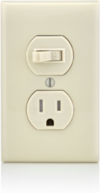 15 Amp Tamper-Resistant Outlet/Switch Combo, Light Almond, 120V AC, Duplex Style