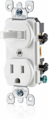 15 Amp Tamper-Resistant Combination Switch/Receptacle, 120V AC, Duplex Style