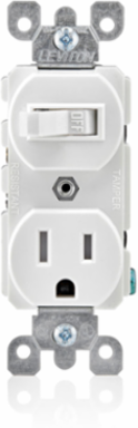 15 Amp Tamper-Resistant Combination Switch/Receptacle, 120V AC, Duplex Style