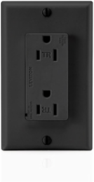 Decora Plus 15 Amp 125 Volt Surge Protective Duplex Receptacle, Black