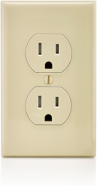 15 Amp Tamper-Resistant Duplex Outlet 125 Volt NEMA 5-15R Grounding Ivory