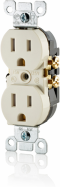 15 Amp Tamper-Resistant Duplex Outlet, Light Almond, 125 Volt, NEMA 5-15R