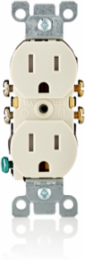15 Amp Tamper-Resistant Duplex Outlet, Light Almond, 125 Volt, NEMA 5-15R