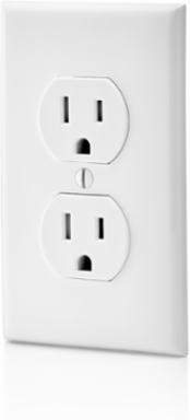 15 Amp Tamper-Resistant Duplex Outlet, 125 Volt, NEMA 5-15R, Grounding, White