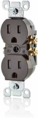 15 Amp Tamper-Resistant Duplex Outlet 125 Volt NEMA 5-15R Brown