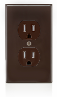 15 Amp Tamper-Resistant Duplex Outlet 125 Volt NEMA 5-15R Brown