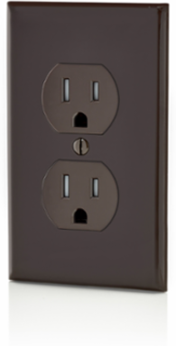 15 Amp Tamper-Resistant Duplex Outlet 125 Volt NEMA 5-15R Brown