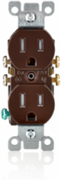 15 Amp Tamper-Resistant Duplex Outlet 125 Volt NEMA 5-15R Brown