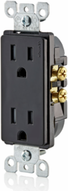 15 Amp Tamper-Resistant Duplex Outlet 125 VAC, Black