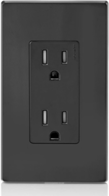 15 Amp Tamper-Resistant Duplex Outlet 125 VAC, Black
