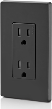15 Amp Tamper-Resistant Duplex Outlet 125 VAC, Black