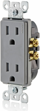 15 Amp Tamper-Resistant Gray Duplex Outlet, 125 Volt, 2-Wire, Quickwire