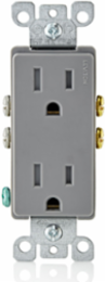 15 Amp Tamper-Resistant Gray Duplex Outlet, 125 Volt, 2-Wire, Quickwire