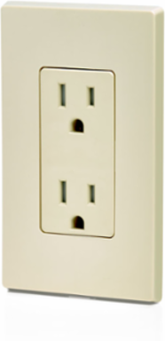 15 Amp Tamper-Resistant Duplex Outlet, 125 Volt, Grounding, Ivory