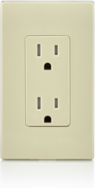 15 Amp Tamper-Resistant Duplex Outlet, 125 Volt, Grounding, Ivory