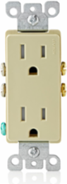 15 Amp Tamper-Resistant Duplex Outlet, 125 Volt, Grounding, Ivory