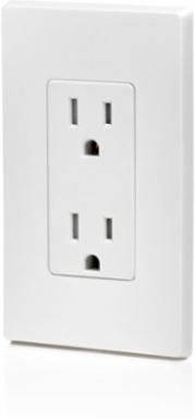 15 Amp Decora Tamper-Resistant Duplex Outlet, Grounding, White, 125 Volt, NEMA 5-15R