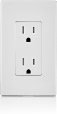 15 Amp Decora Tamper-Resistant Duplex Outlet, Grounding, White, 125 Volt, NEMA 5-15R
