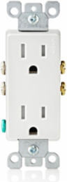 15 Amp Decora Tamper-Resistant Duplex Outlet, Grounding, White, 125 Volt, NEMA 5-15R