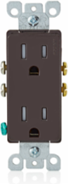 15 Amp Tamper-Resistant Duplex Outlet, 125 Volt, Grounding, Brown