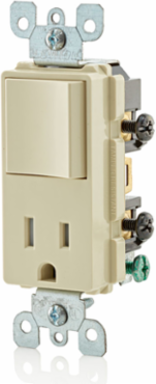 15 Amp Decora Tamper-Resistant Outlet Switch, Ivory, 120 Volt, Side Wired