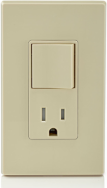 15 Amp Decora Tamper-Resistant Outlet Switch, Ivory, 120 Volt, Side Wired