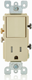 15 Amp Decora Tamper-Resistant Outlet Switch, Ivory, 120 Volt, Side Wired