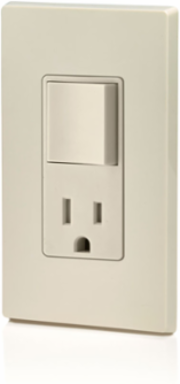 15 Amp Decora Tamper Resistant Switch/Outlet Combination Device, 120 Volt, Light Almond