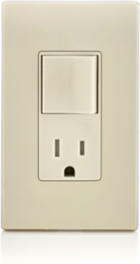 15 Amp Decora Tamper Resistant Switch/Outlet Combination Device, 120 Volt, Light Almond