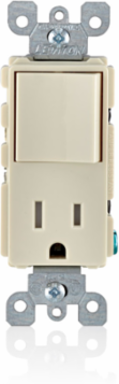 15 Amp Decora Tamper Resistant Switch/Outlet Combination Device, 120 Volt, Light Almond