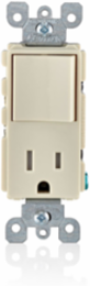 15 Amp Decora Tamper Resistant Switch/Outlet Combination Device, 120 Volt, Light Almond