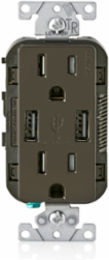 USB Type-A Wall Outlet Charger with 15A Tamper-Resistant Receptacles, 3.6A Charging