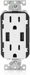3.6A USB Type A/A Wall Outlet Charger with 15A Tamper-Resistant Receptacle