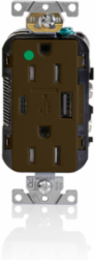 Tamper-Resistant USB Receptacle 15 Amp 125 Volt with Type A & C USB Ports