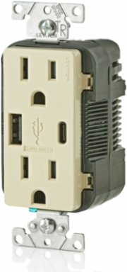 USB Type A/Type-C Wall Outlet Charger, 5.1A, 15A Tamper-Resistant