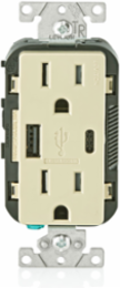 USB Type A/Type-C Wall Outlet Charger, 5.1A, 15A Tamper-Resistant