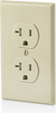 20 Amp Duplex Tamper-Resistant Receptacle, 125 Volt, Ivory