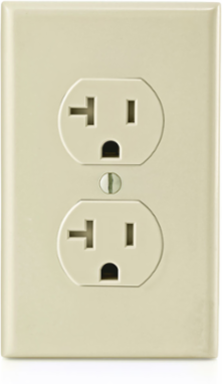 20 Amp Duplex Tamper-Resistant Receptacle, 125 Volt, Ivory