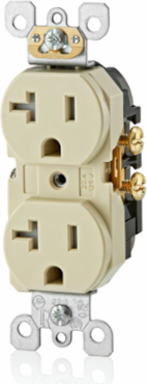 20 Amp Duplex Tamper-Resistant Receptacle, 125 Volt, Ivory