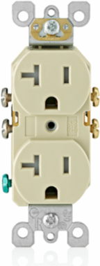 20 Amp Duplex Tamper-Resistant Receptacle, 125 Volt, Ivory