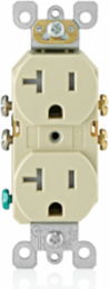 20 Amp Duplex Tamper-Resistant Receptacle, 125 Volt, Ivory