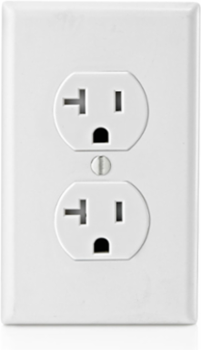 20 Amp Duplex Tamper-Resistant Outlet, 125 Volt, NEMA 5-20R, Self-Grounding, White