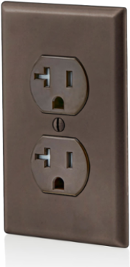 20 Amp Tamper-Resistant Duplex Outlet, 125 Volt, NEMA 5-20R, Brown