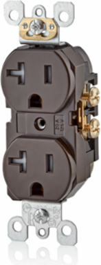 20 Amp Tamper-Resistant Duplex Outlet, 125 Volt, NEMA 5-20R, Brown