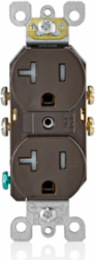20 Amp Tamper-Resistant Duplex Outlet, 125 Volt, NEMA 5-20R, Brown