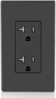 20 Amp Tamper-Resistant Duplex Outlet 125 Volt NEMA 5-20R Black