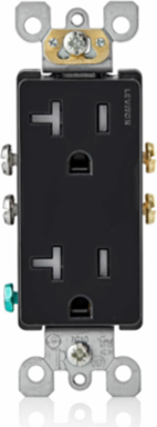 20 Amp Tamper-Resistant Duplex Outlet 125 Volt NEMA 5-20R Black