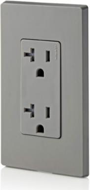 20 Amp Tamper-Resistant Duplex Outlet/Receptacle, Gray, NEMA 5-20R, Side Wired